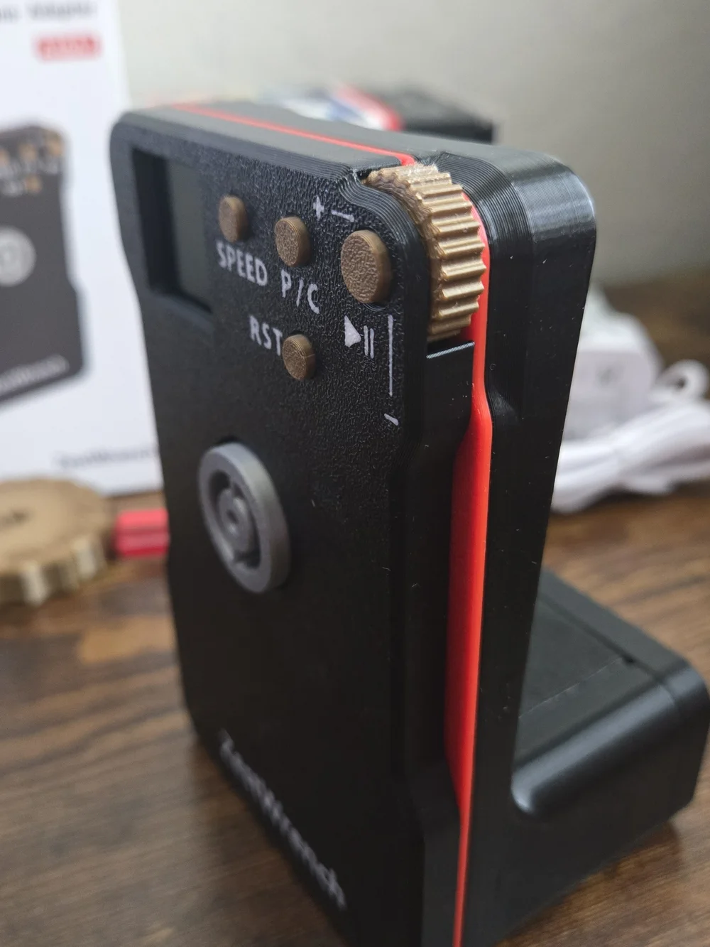 Electric Knitting Machine Adapter - Black/Red Accent